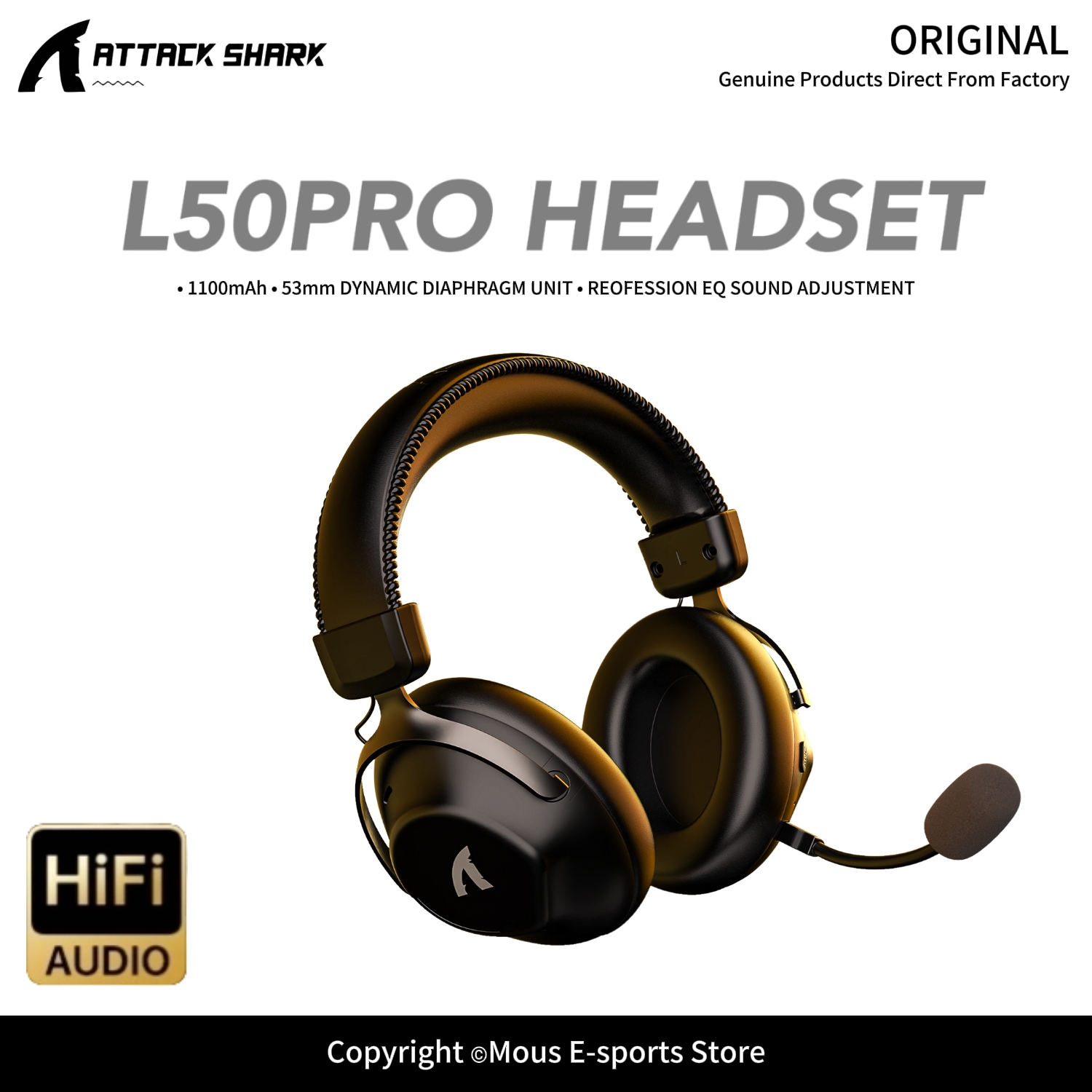 Esports Gaming Gear - ATTACK SHARK L50PRO – bezprzewodowy zestaw