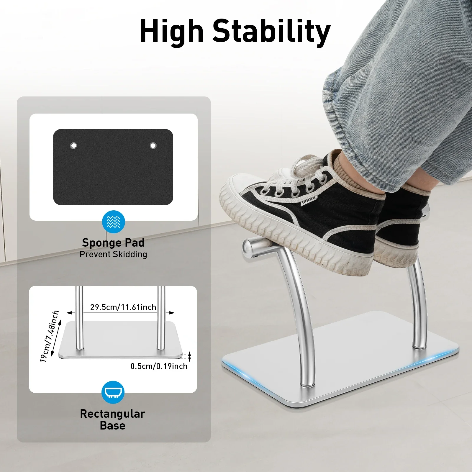 Podnóżek ze stali nierdzewnej  – Footrest Under Desk recenzja i cena